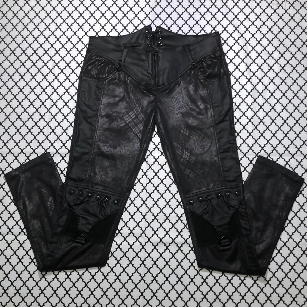 Punk Rave Black Faux Leather Pants <3